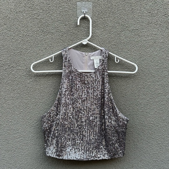 H&M Sequin Crop Tank Top - Picture 1 of 5